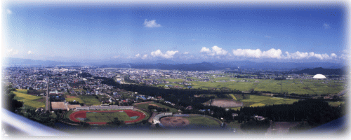 少年自然の家から見た大館市全景