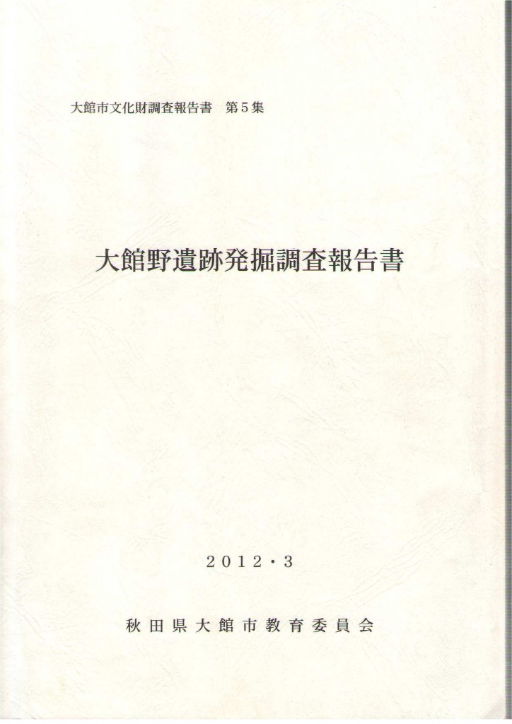 大館野遺跡発掘調査報告書