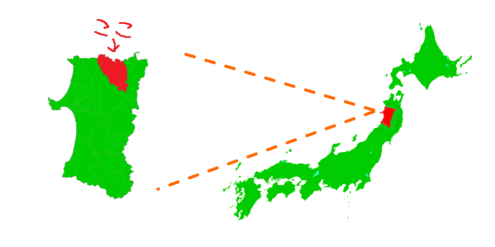 画像;大館市の位置