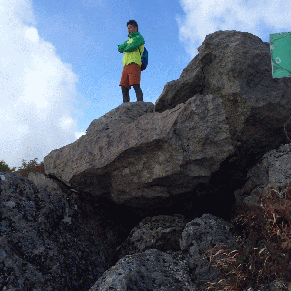 写真：森吉山登山する管理人